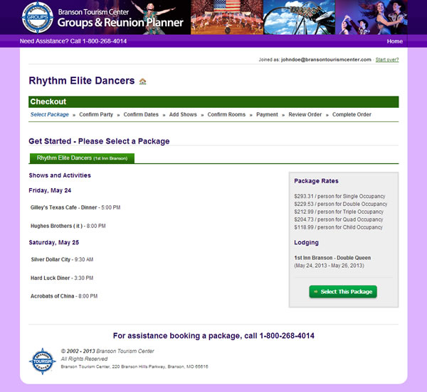 Branson Event Planning System